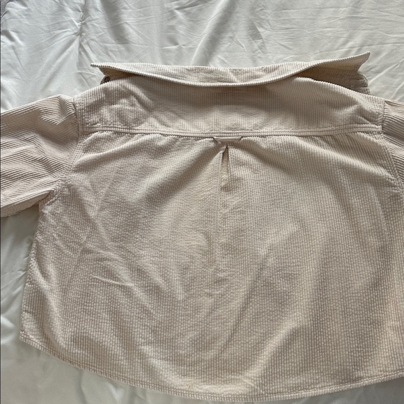 American Eagle Cream Corduroy Shirt - Picture 5 of 6